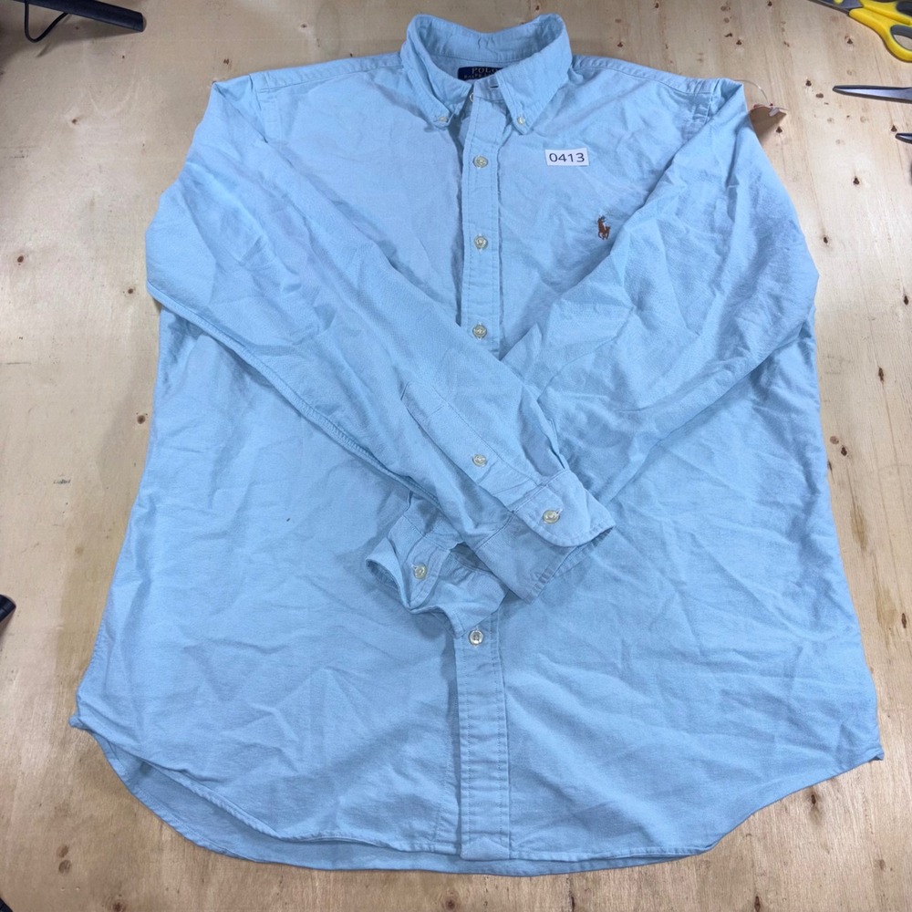 Polo Ralph Lauren Mens Large Classic Fit Oxford Shirt Light Blue Button Down